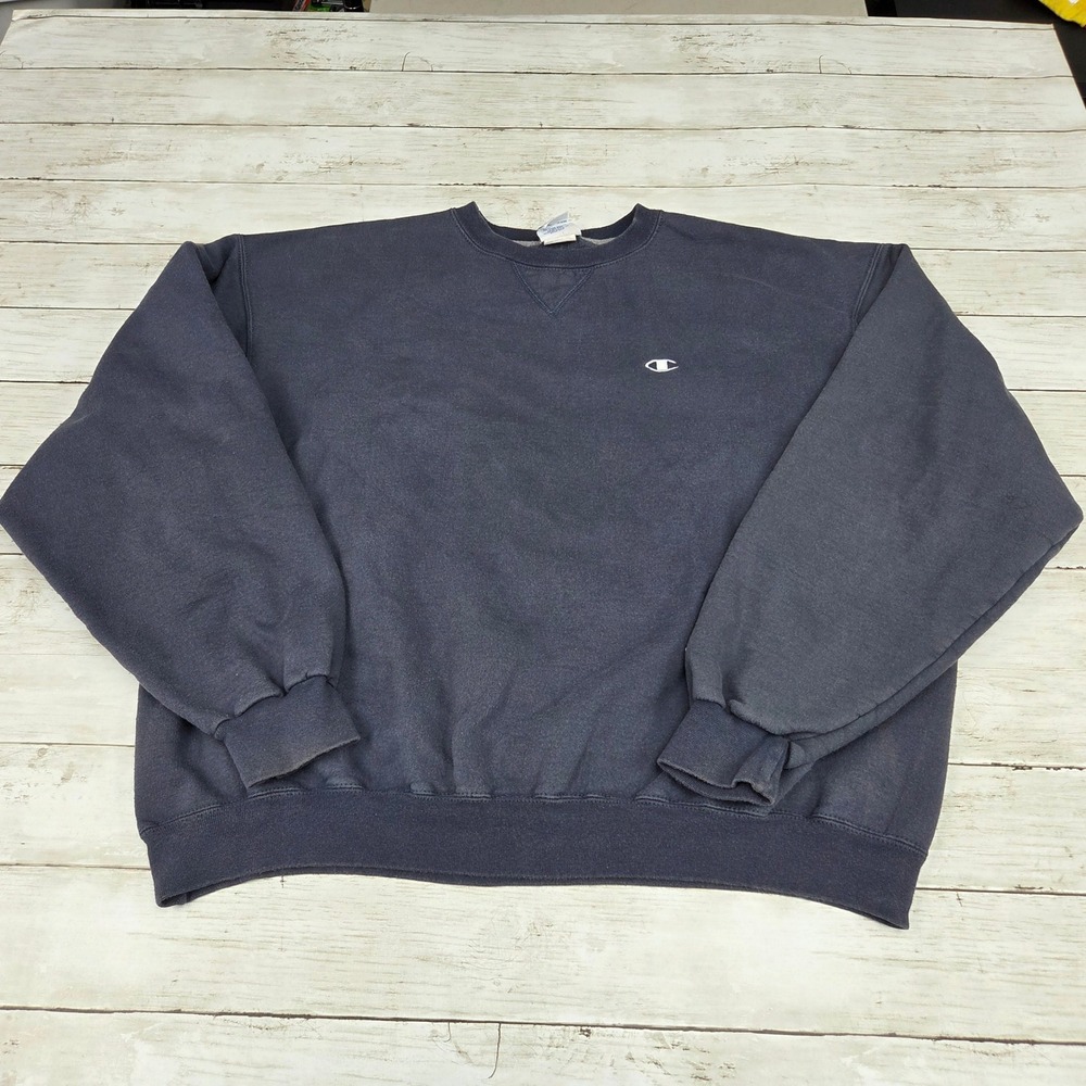 Y2K Champion Authentic Athletic Apparel Crewneck Sweatshirt Men XL Navy S2000